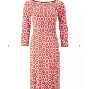 Boden Jessie jersey knit dress 6L red/blue bohemian floral